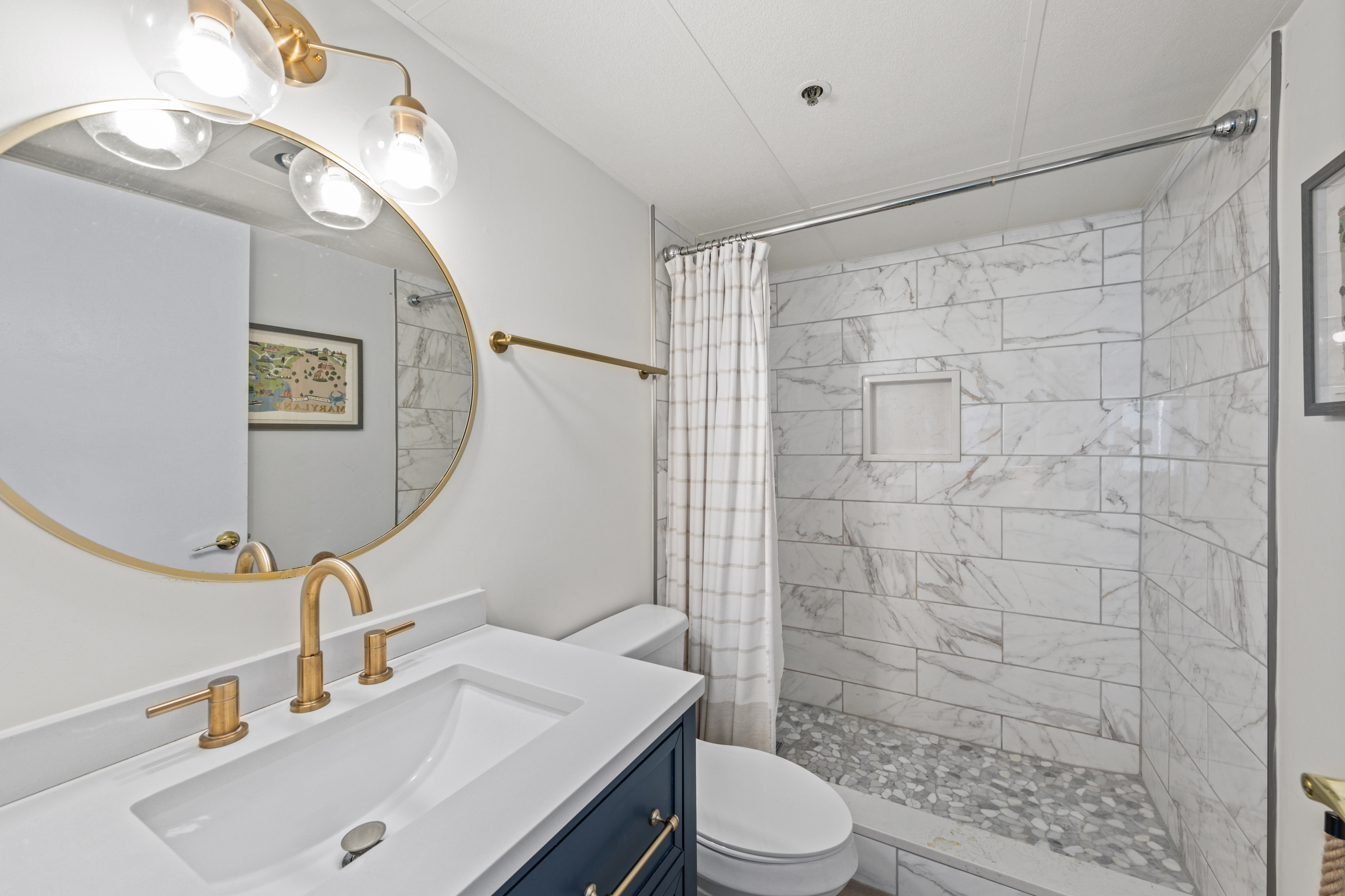 The Primary Bath is Stunning and Newly Updated!