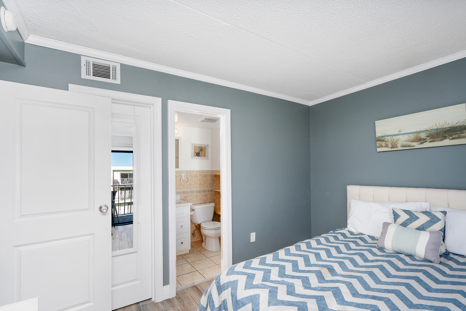 Or cozy up and enjoy the Flat Screen Smart TV.