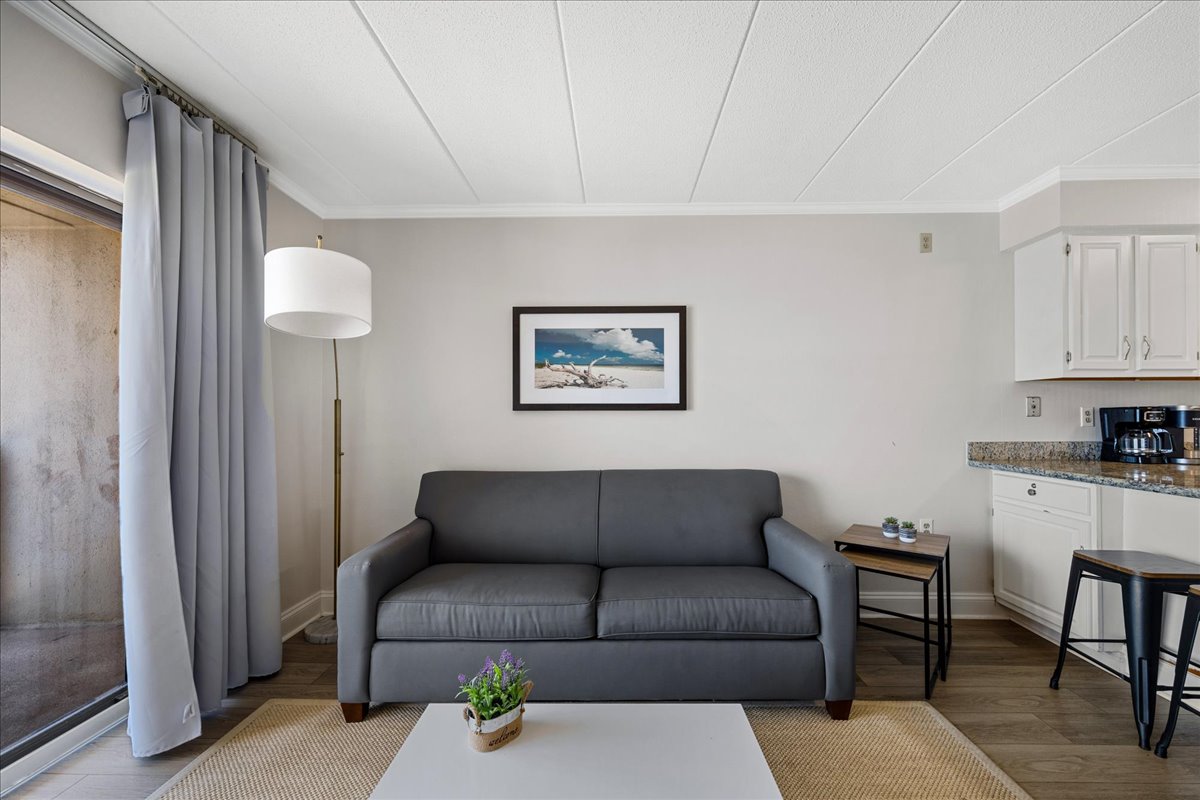 The sleeper sofa will comfortably sleep up to 2.