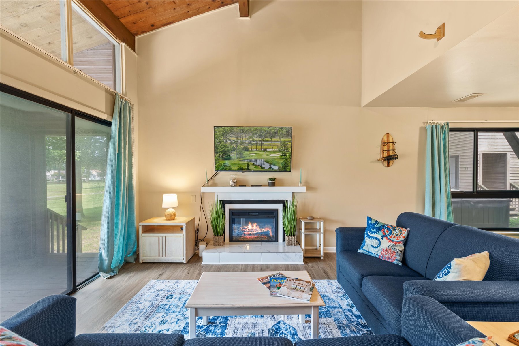 Cozy up with your favorite show on the Flat Screen.