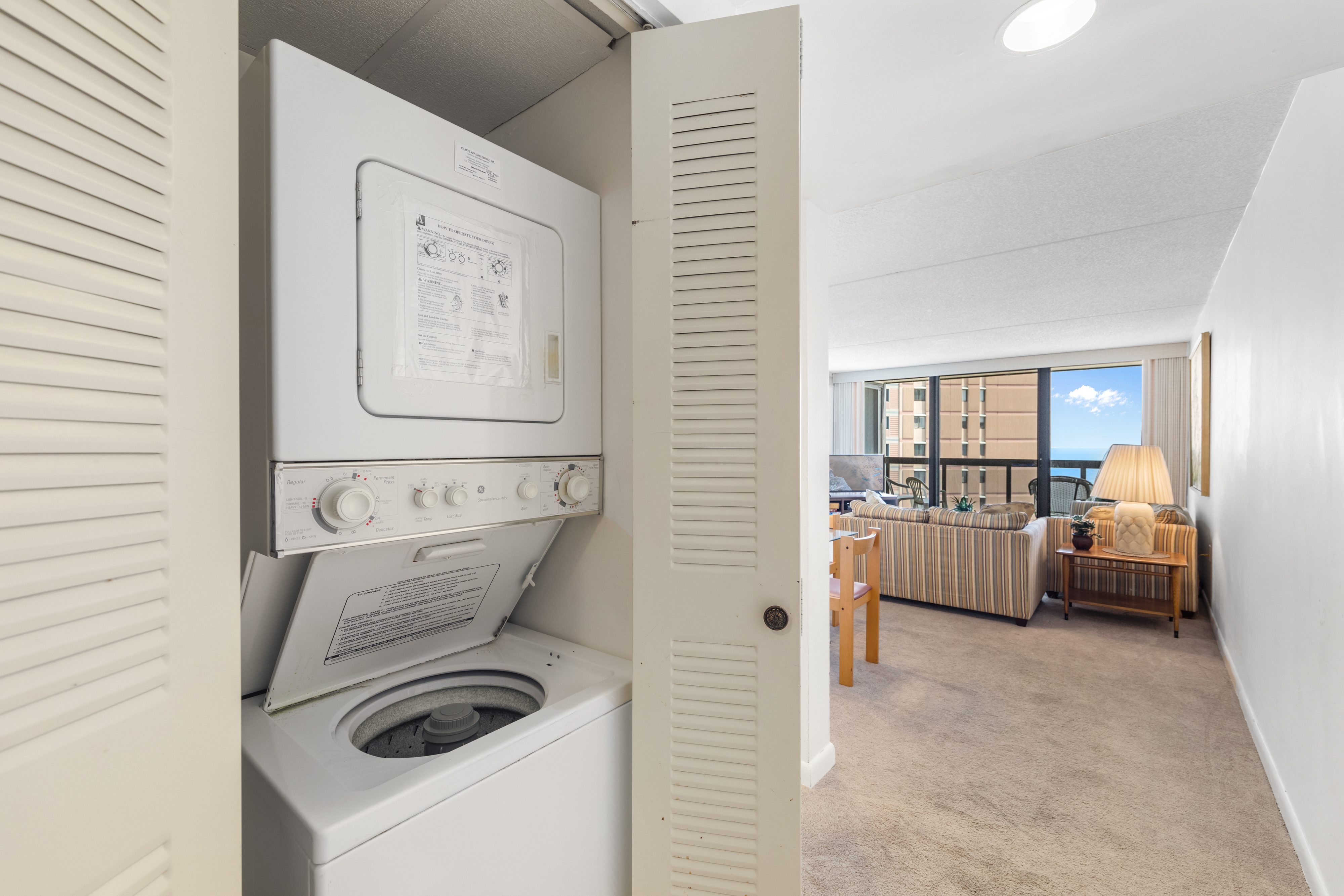 Stacked Washer and Dryer for your convenience...