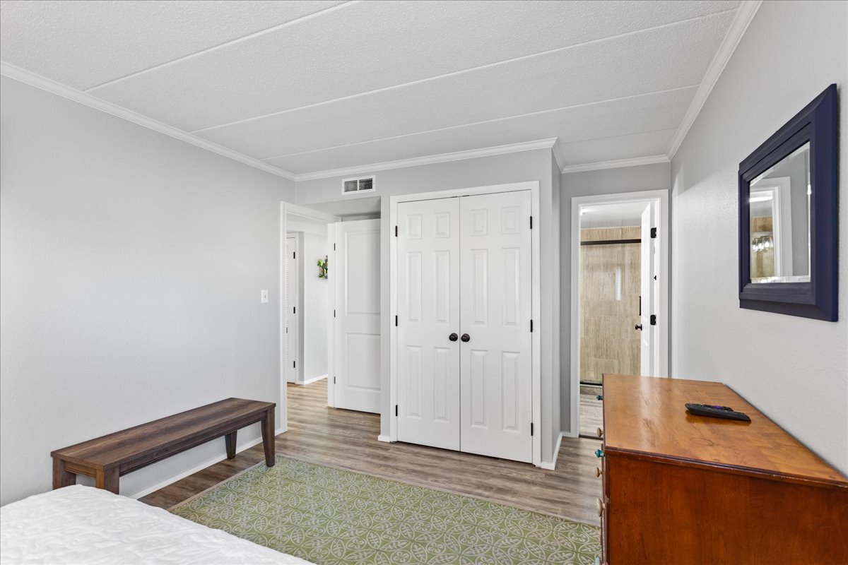 Large closet offers plenty of storage during your stay!