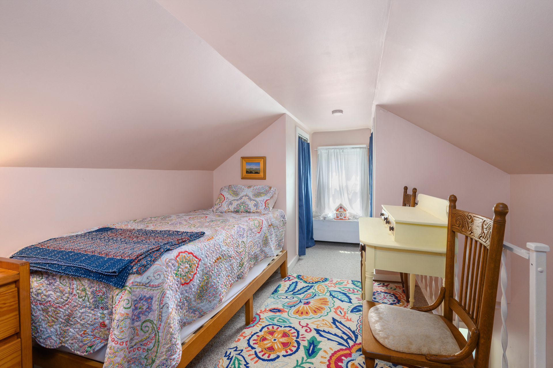 Decorated with a shabby chic flair.