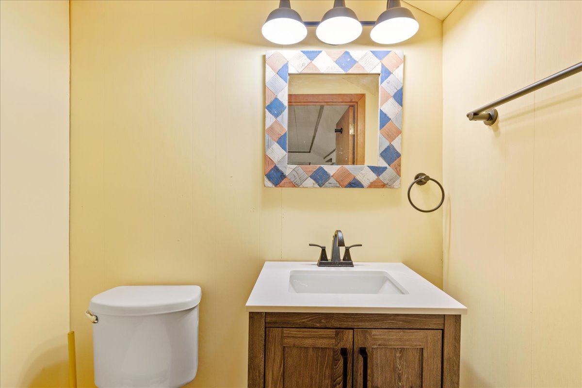 Upstairs, there is a Half Bath.