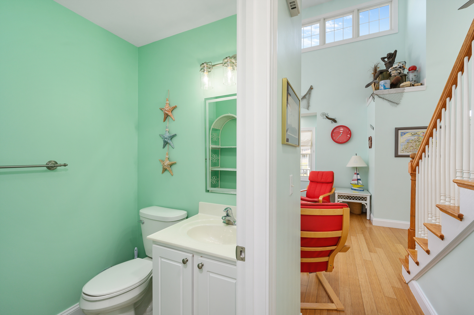 Convenient Half Bath just off Living Area.