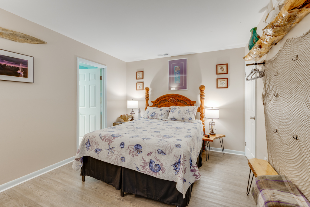 Bedroom 1 is on the 1st Floor and just off Living Area, and has a comfy Queen Bed.