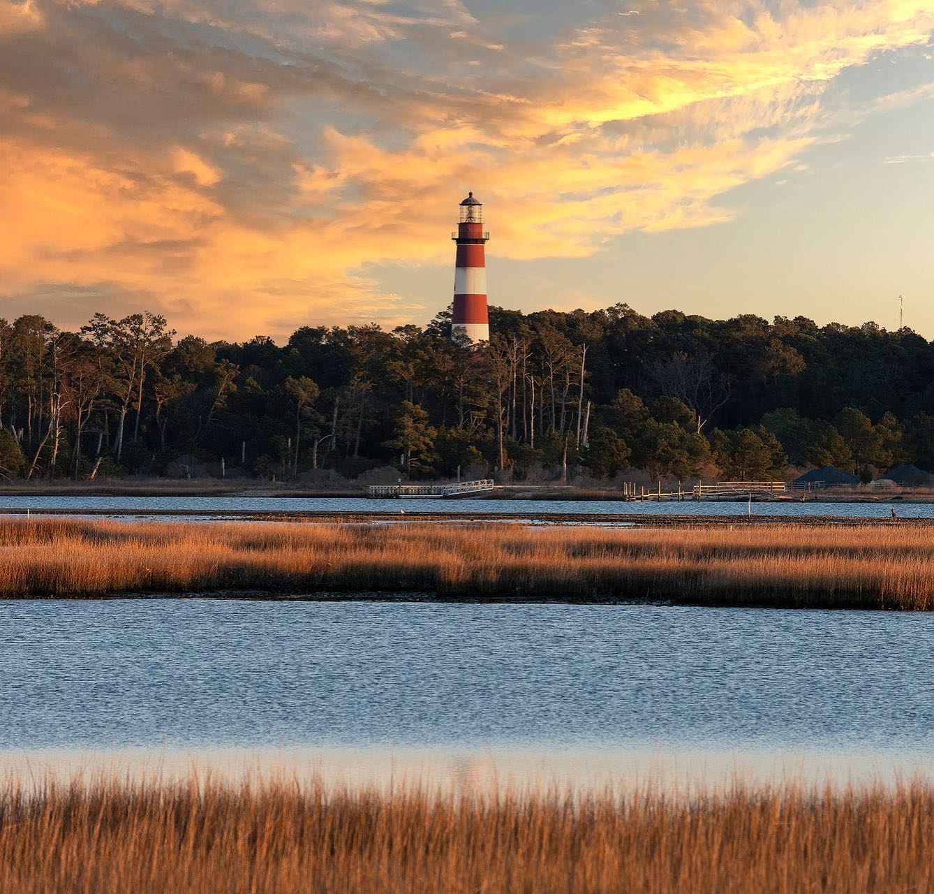 Lovely Views of the Assateague Lighthouse across the Channel.