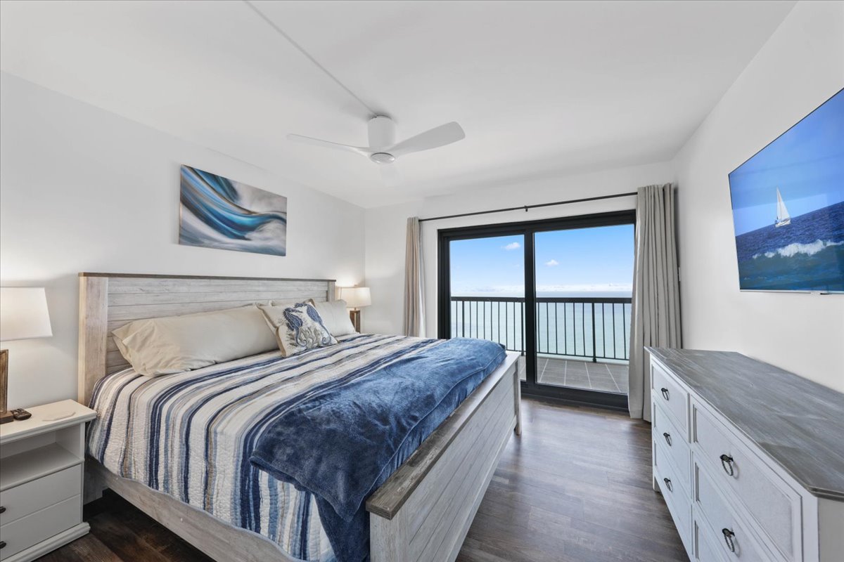 Bedroom 2 is adorned in Beachy Blues throughout!