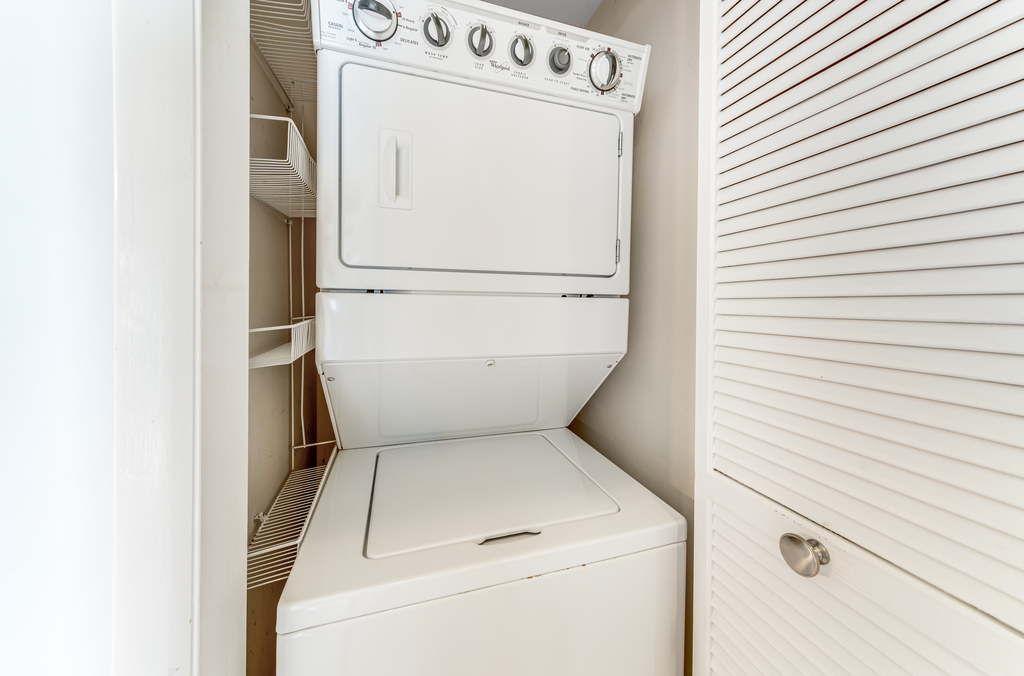 Stackable Washer and Dryer for your convenience.