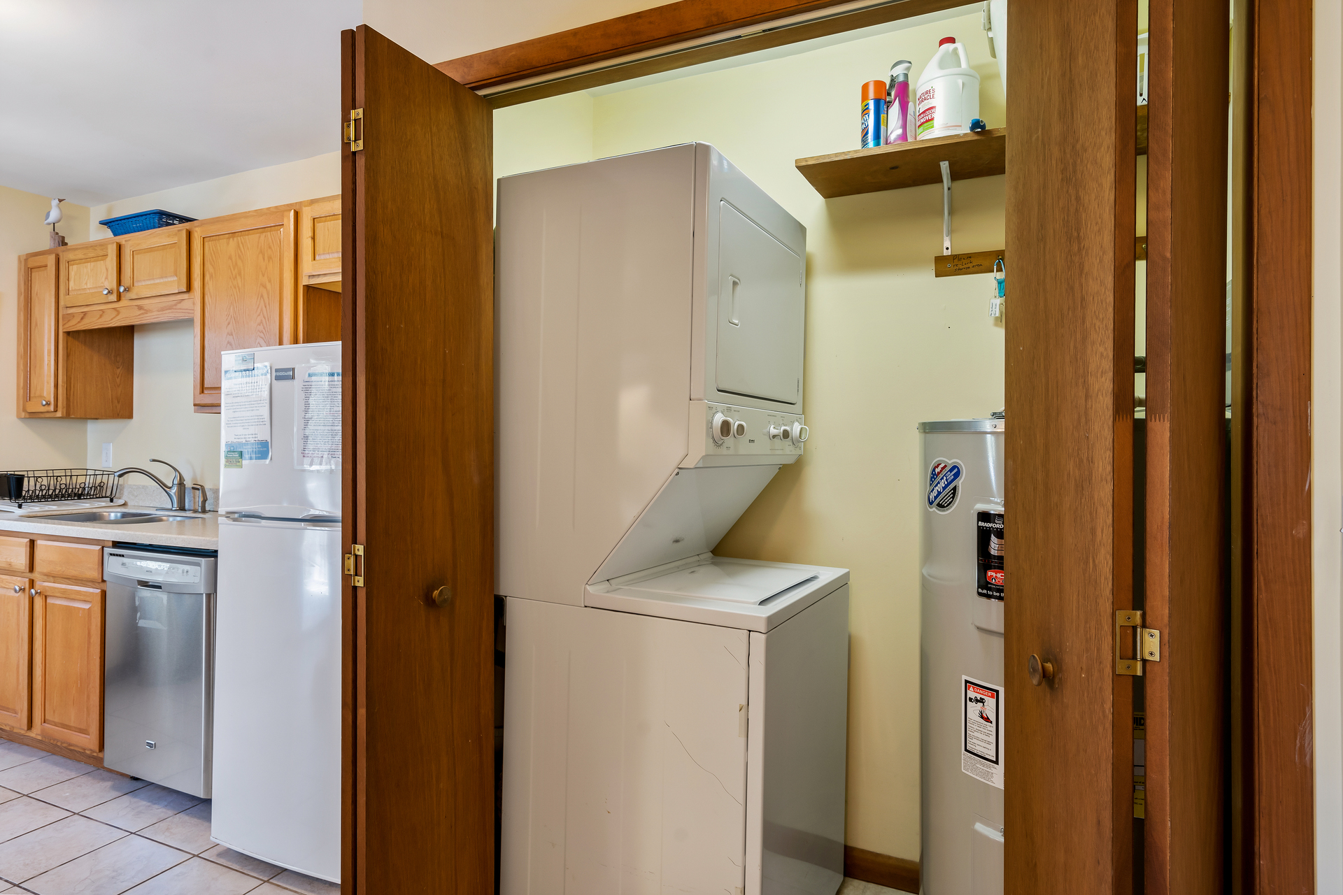 The Washer & Dryer, just off the Kitchen, will come in handy....