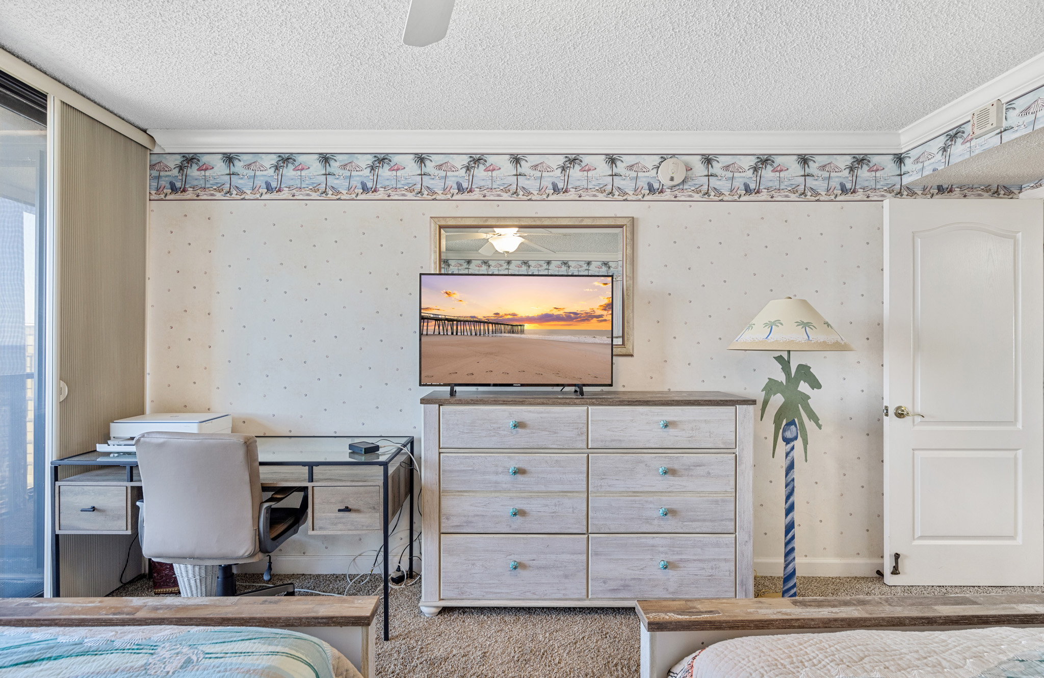 Sink into bed and watch your favorite movie on the Flat Screen TV.