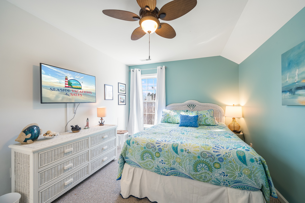 Sea glass blues and greens promise a restful retreat.