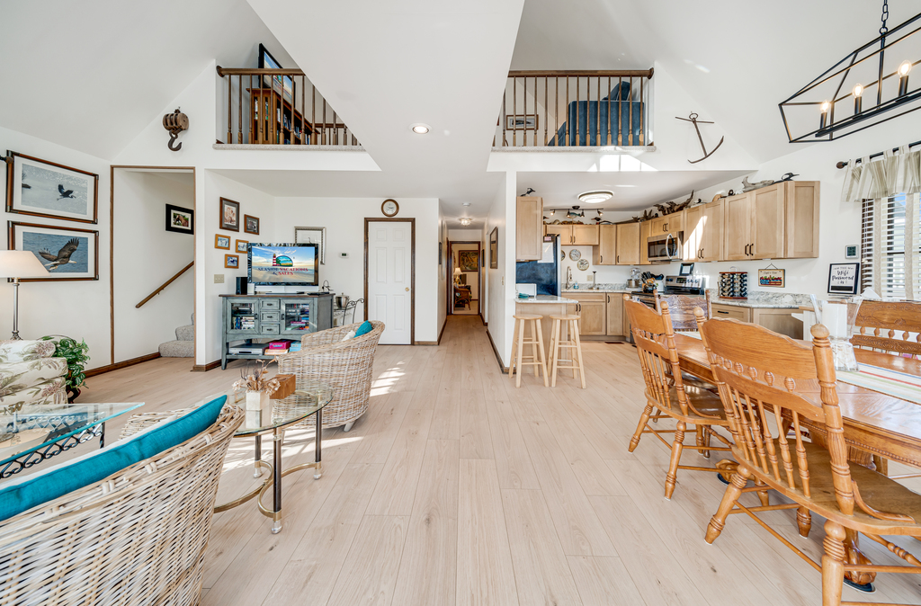 Looking from the Living Area up to the Loft.