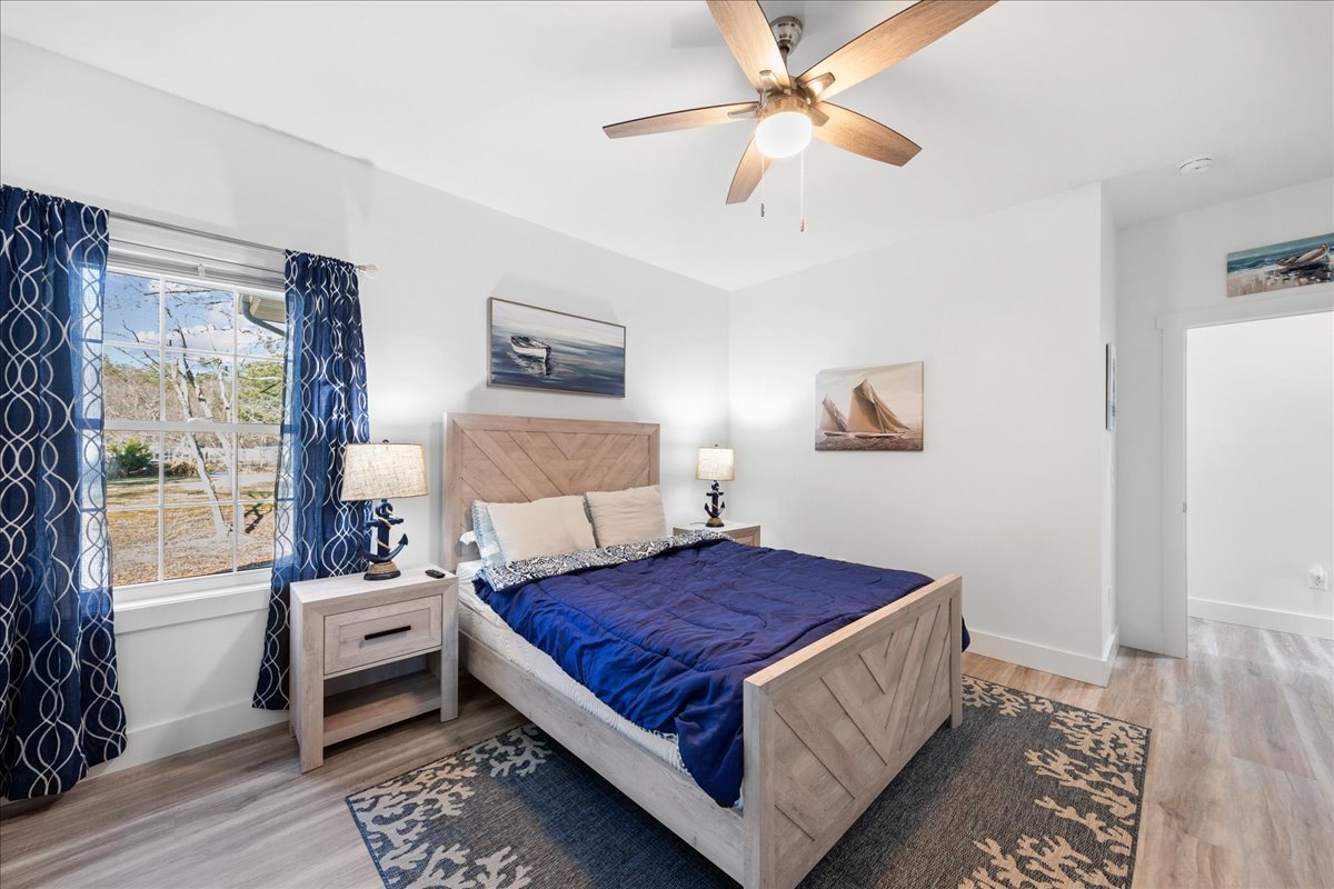 Bedroom 1 is the Primary Bedroom and has a comfy Queen Bed.