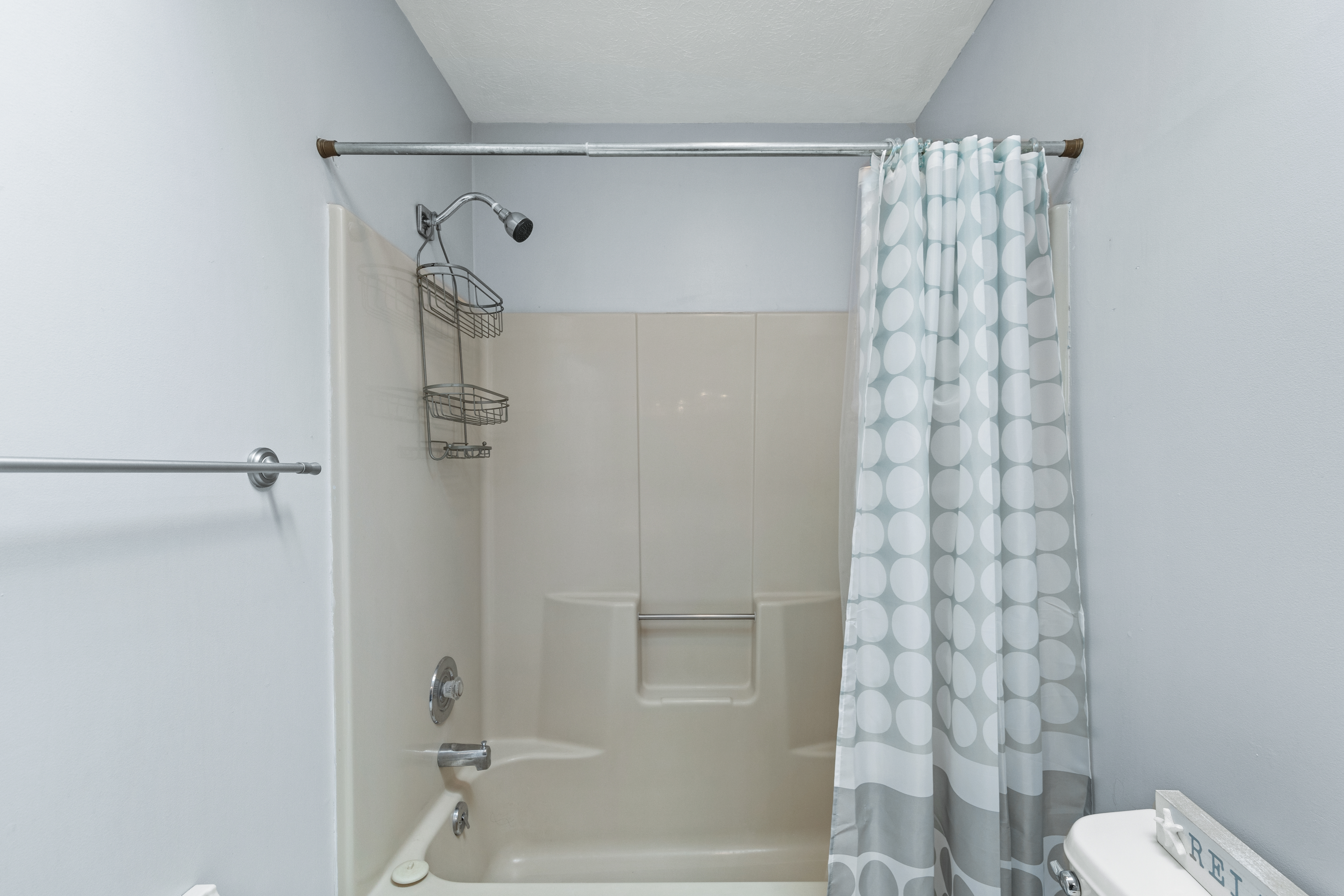 Spacious Shower/Tub Combo.