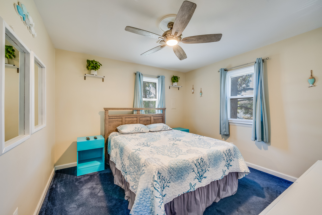 Bedroom 1 has a comfy Queen Bed and is located on the same level as the Living Area.