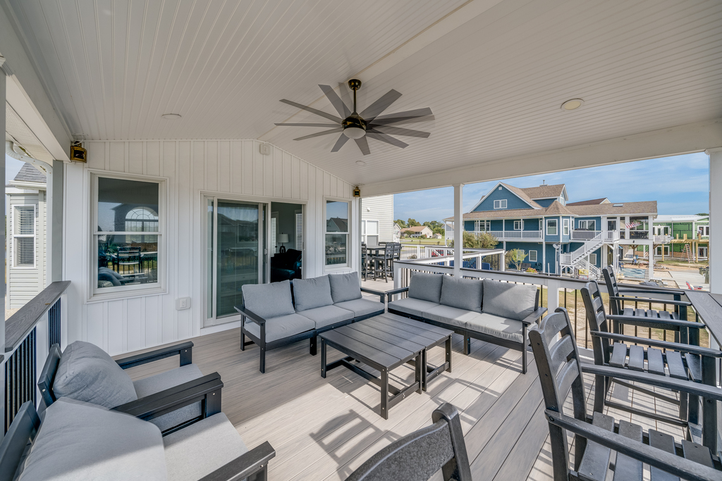 You'll never want to leave the Covered Porch, which is perched right at the water's edge!
