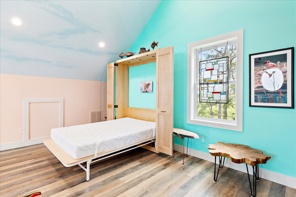 Bedroom 3 has a Queen Murphy Bed and lovely Views.