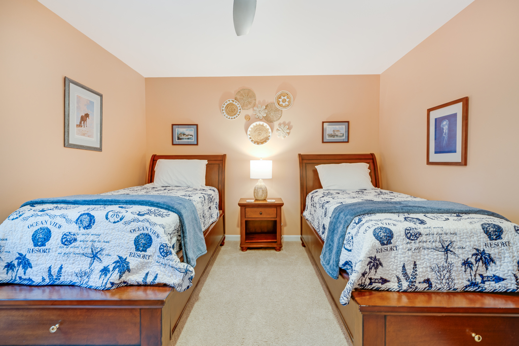 Bedroom 2 has 2 Twin Beds.