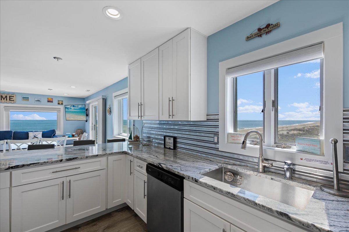 Plenty of room in the fully stocked kitchen for the family to cook delicious meals together.