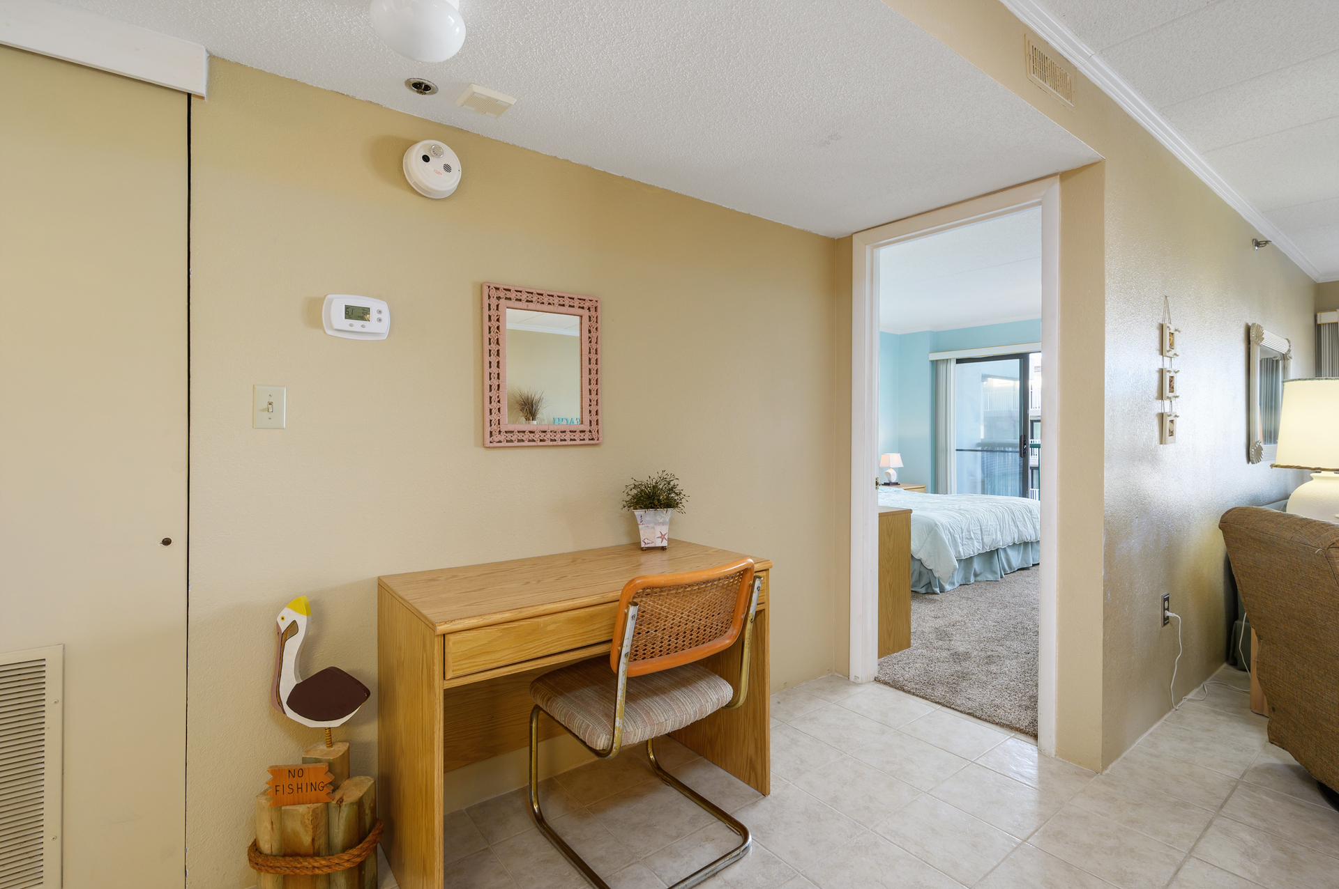 Need to get a little work done while on vacation? No problem with the convenient desk