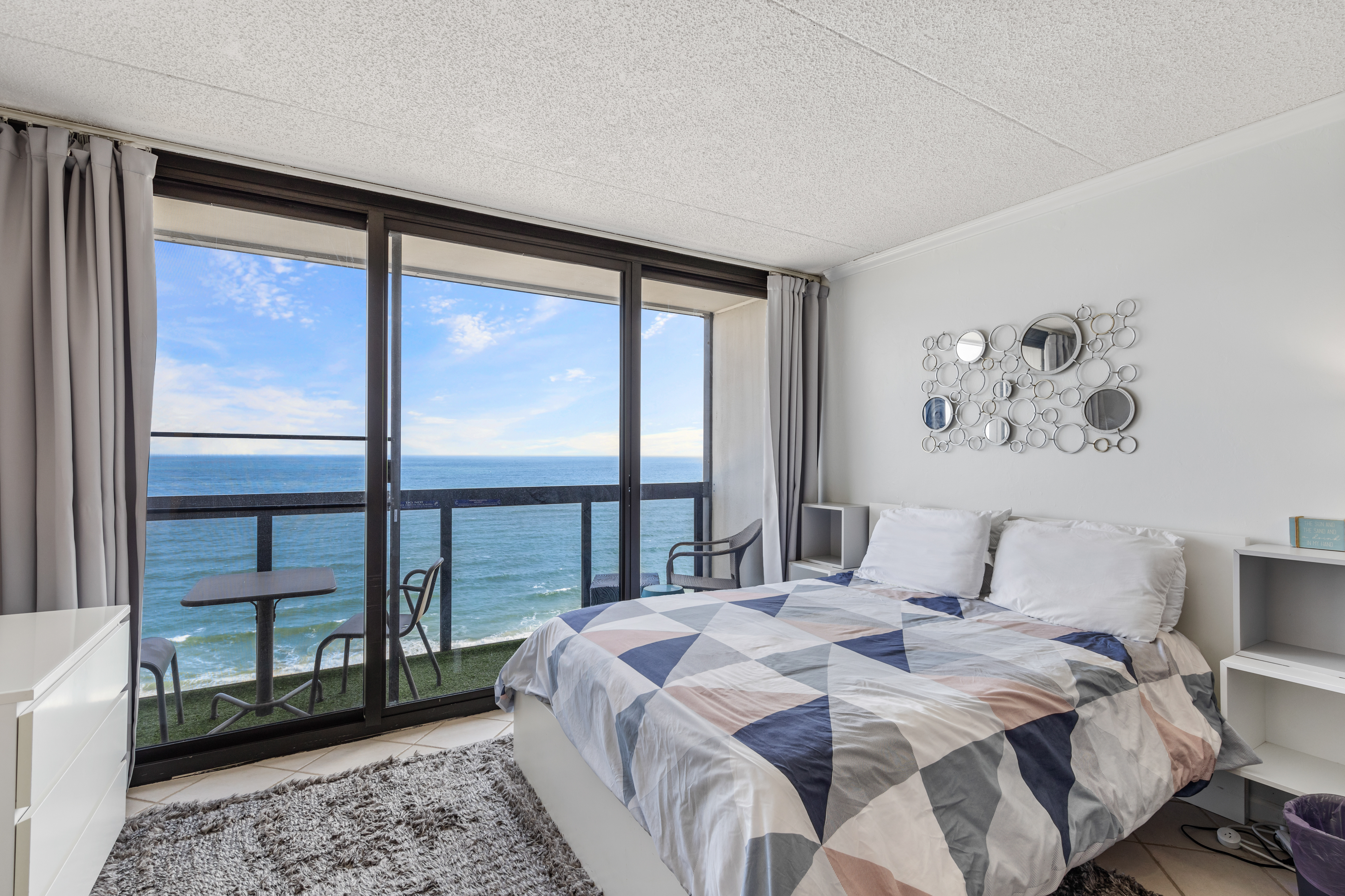 Sink into bed for a cozy nights sleep in the Plush Queen Bed.