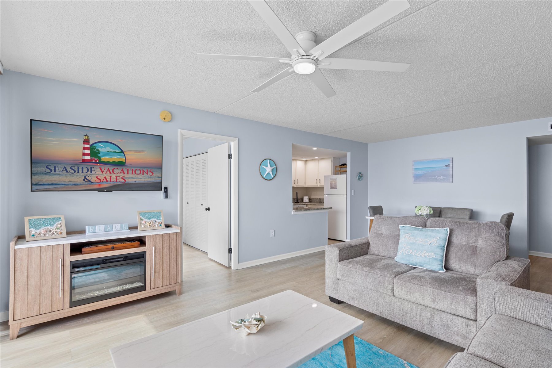 The Primary Bedroom is right off the Living room.