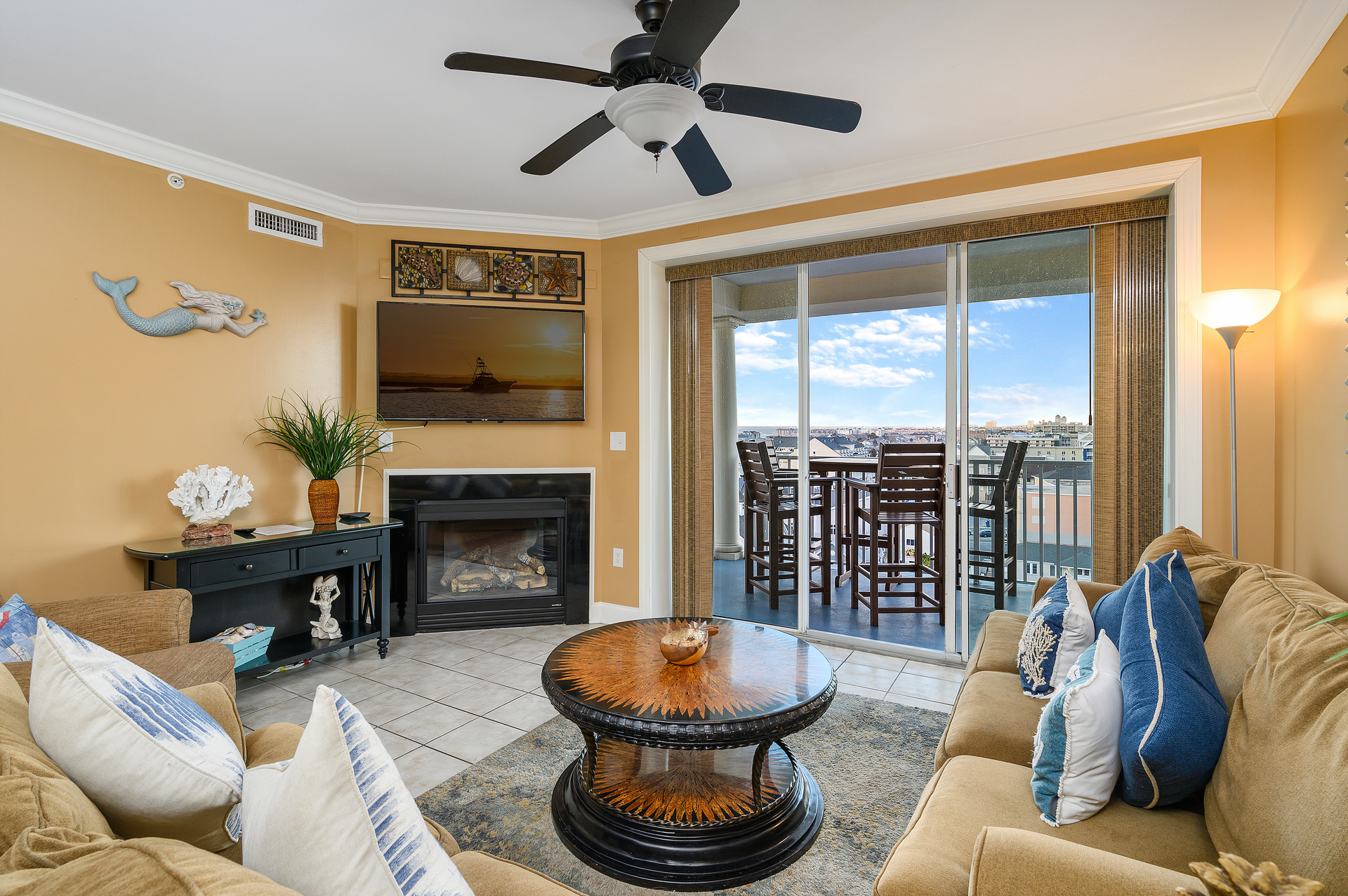 The whole family can comfortably gather and Stream a movie or just relax in the AC in this beautiful living room!