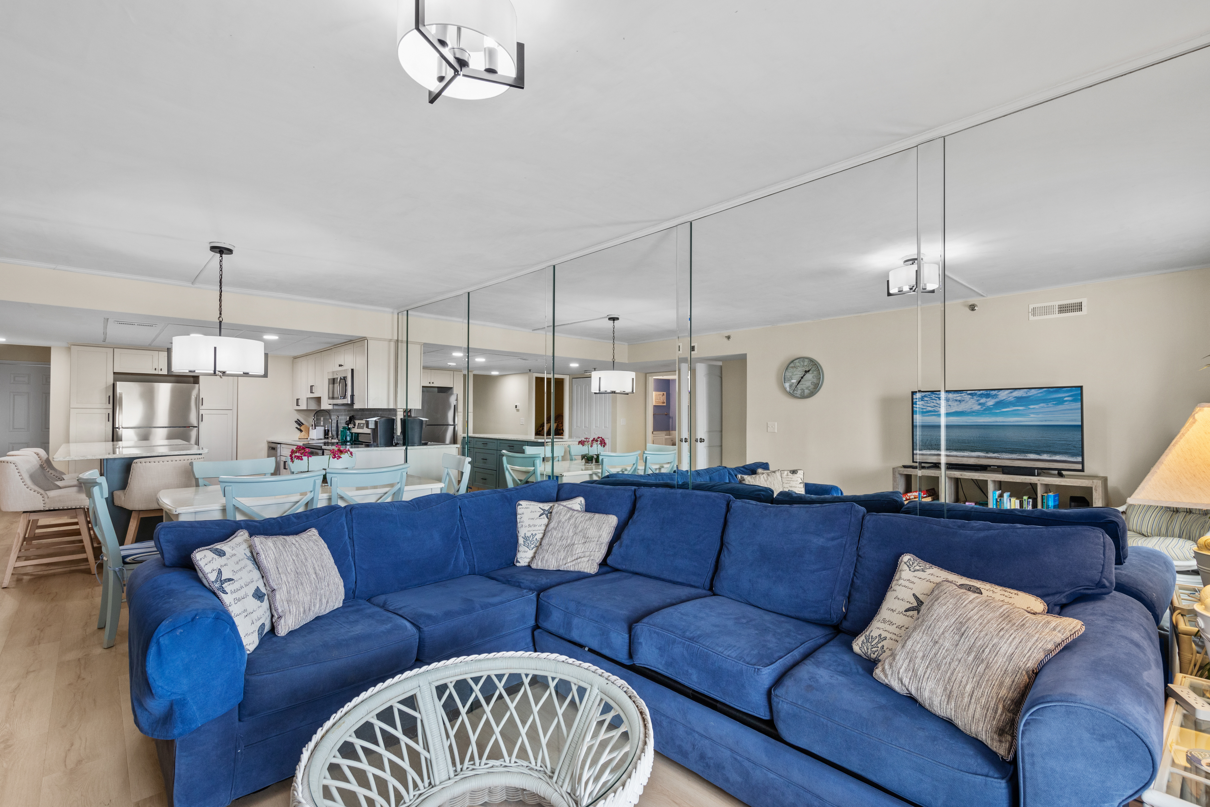 The Living Area is truly made for family time with a plush wrap around couch