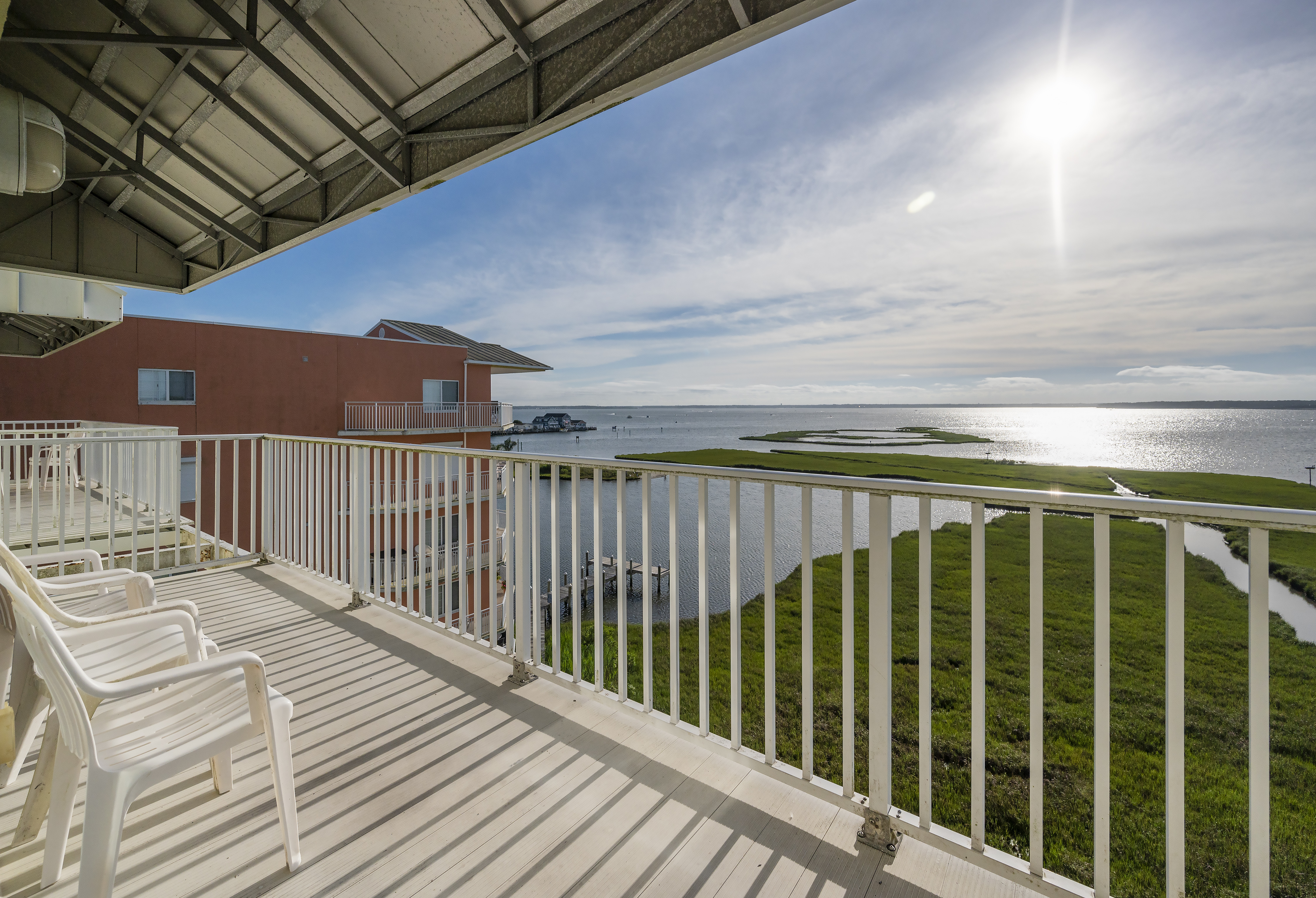 Direct bay front balcony