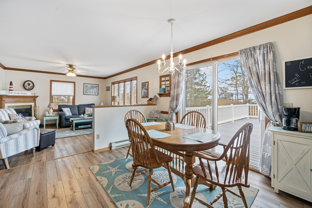 Dine indoors or Al-Fresco on the Deck with Bay Views.