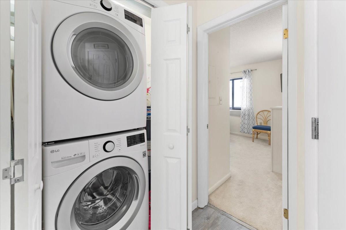 Stacked Washer and Dryer in the Home for your convenience!