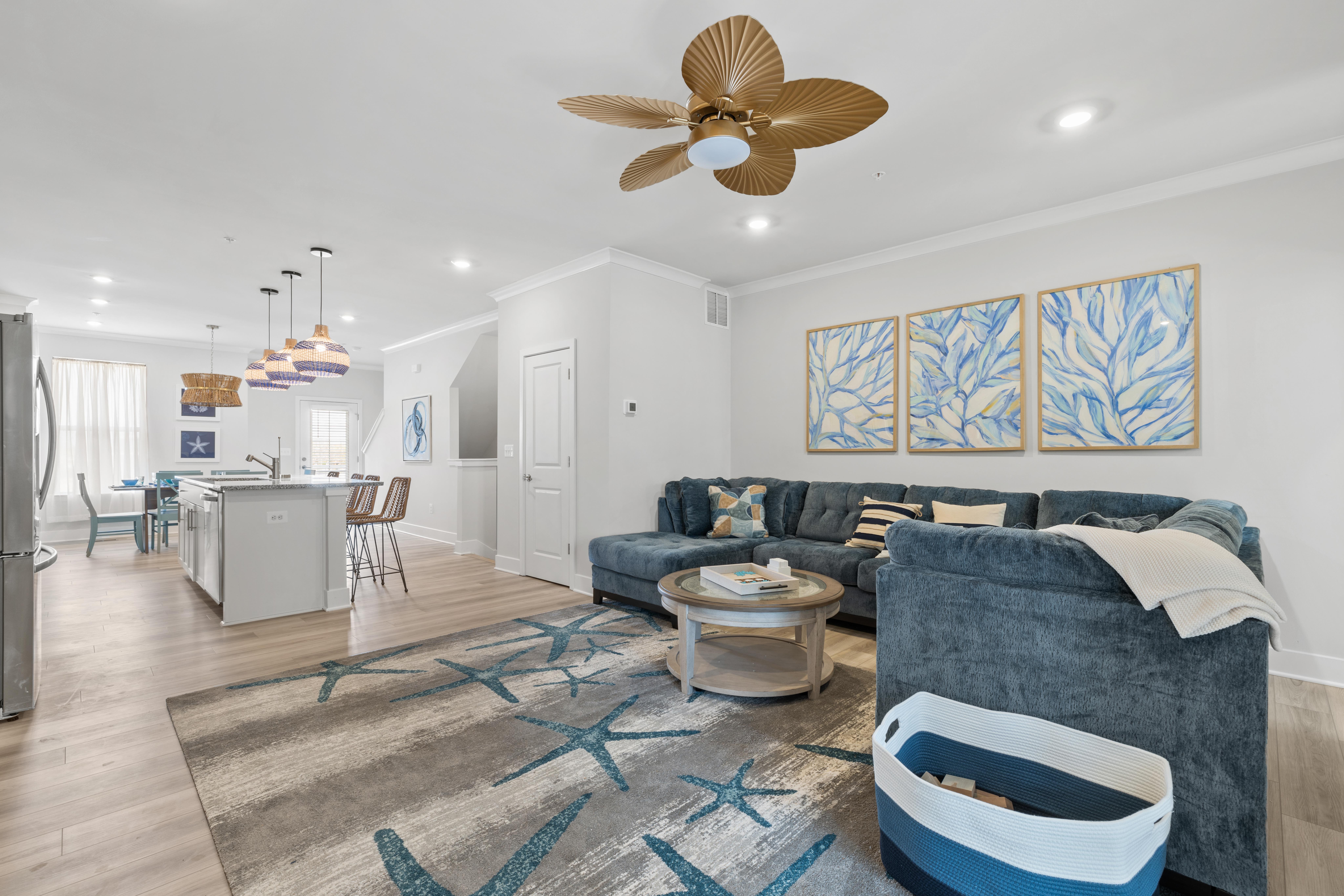 The Living Room is located right off the kitchen.