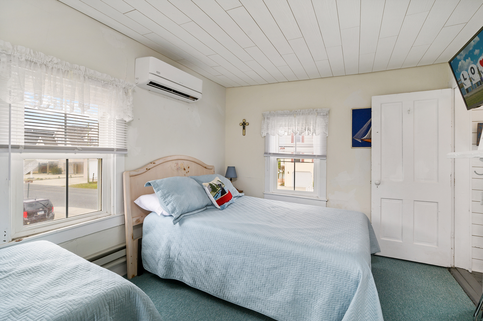 Upstairs, Bedroom 2 has a Full and a Twin.