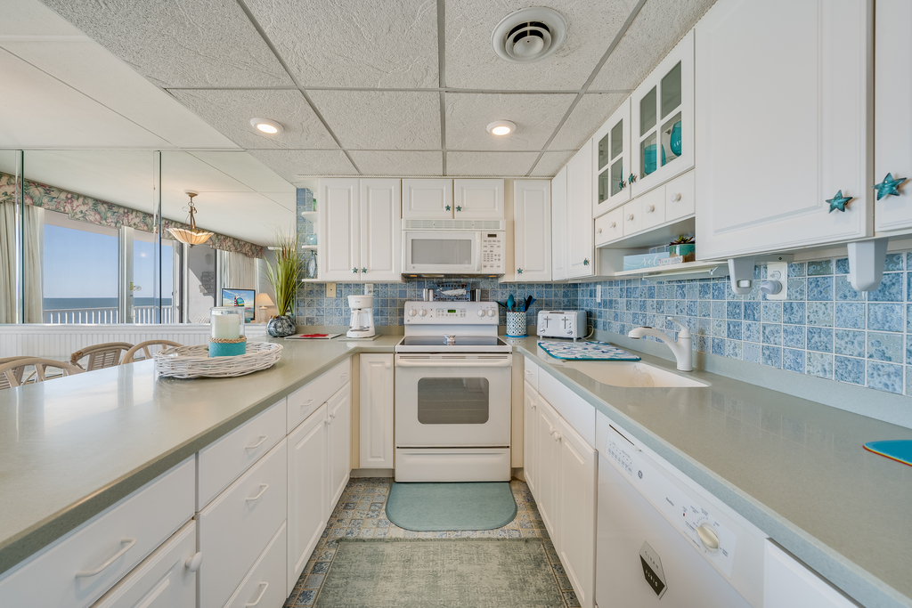 Plenty of counter space provides an area for packing the coolers or prepping Dinner
