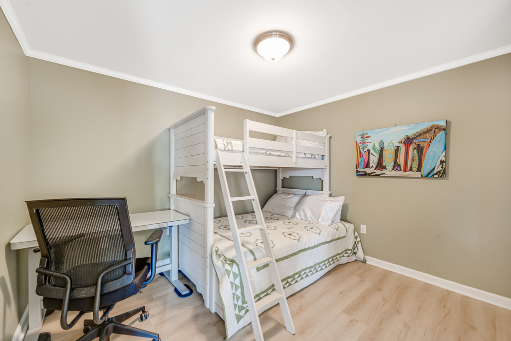 Bedroom 2 is perfect for your little ones, with a pyramid bunk!