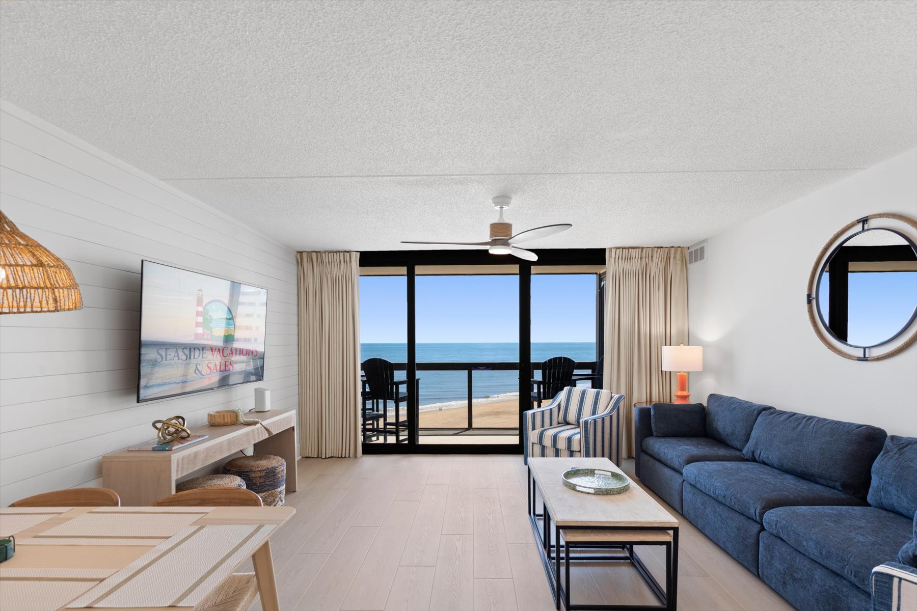 Floor to ceiling ocean view.