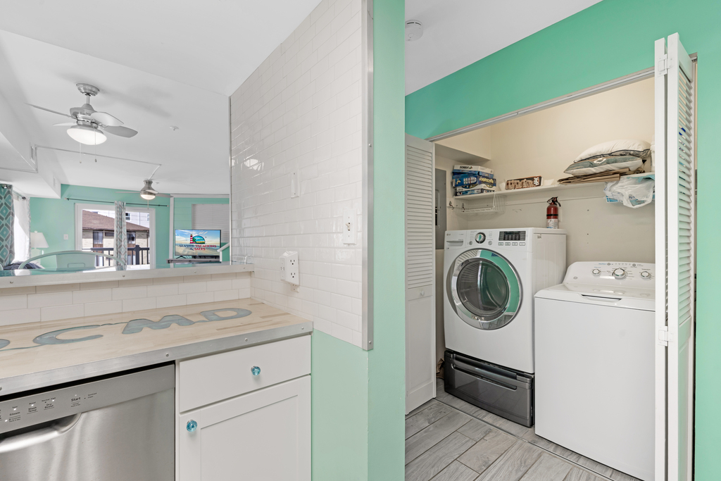 A full sized washer and dryer for your convenience!