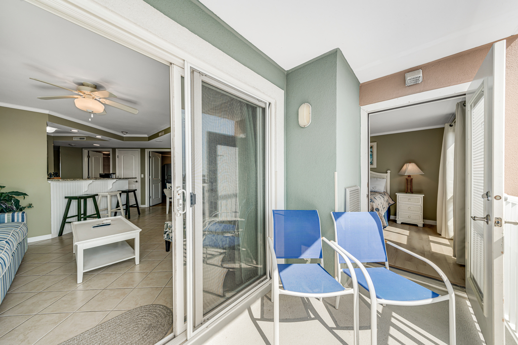 Balcony is convenient to both the Living Room and Bedroom 1