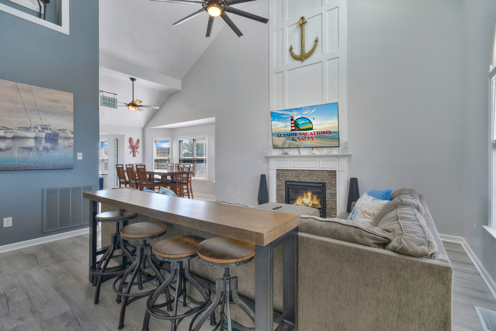 There's even a cozy Fireplace for those chilly off-season stays.