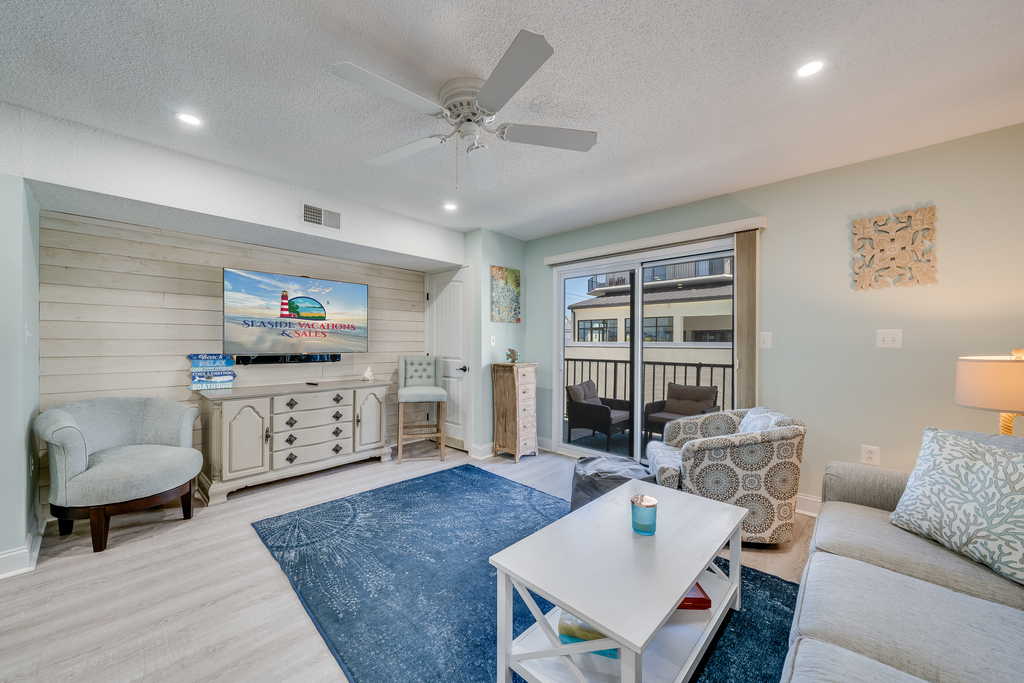 Sit back and relax with the Flat Screen TV.