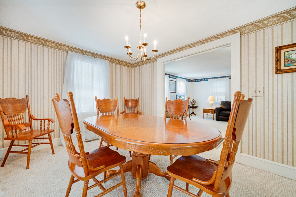Dine in the comfort of Central AC in the spacious Dining Room.