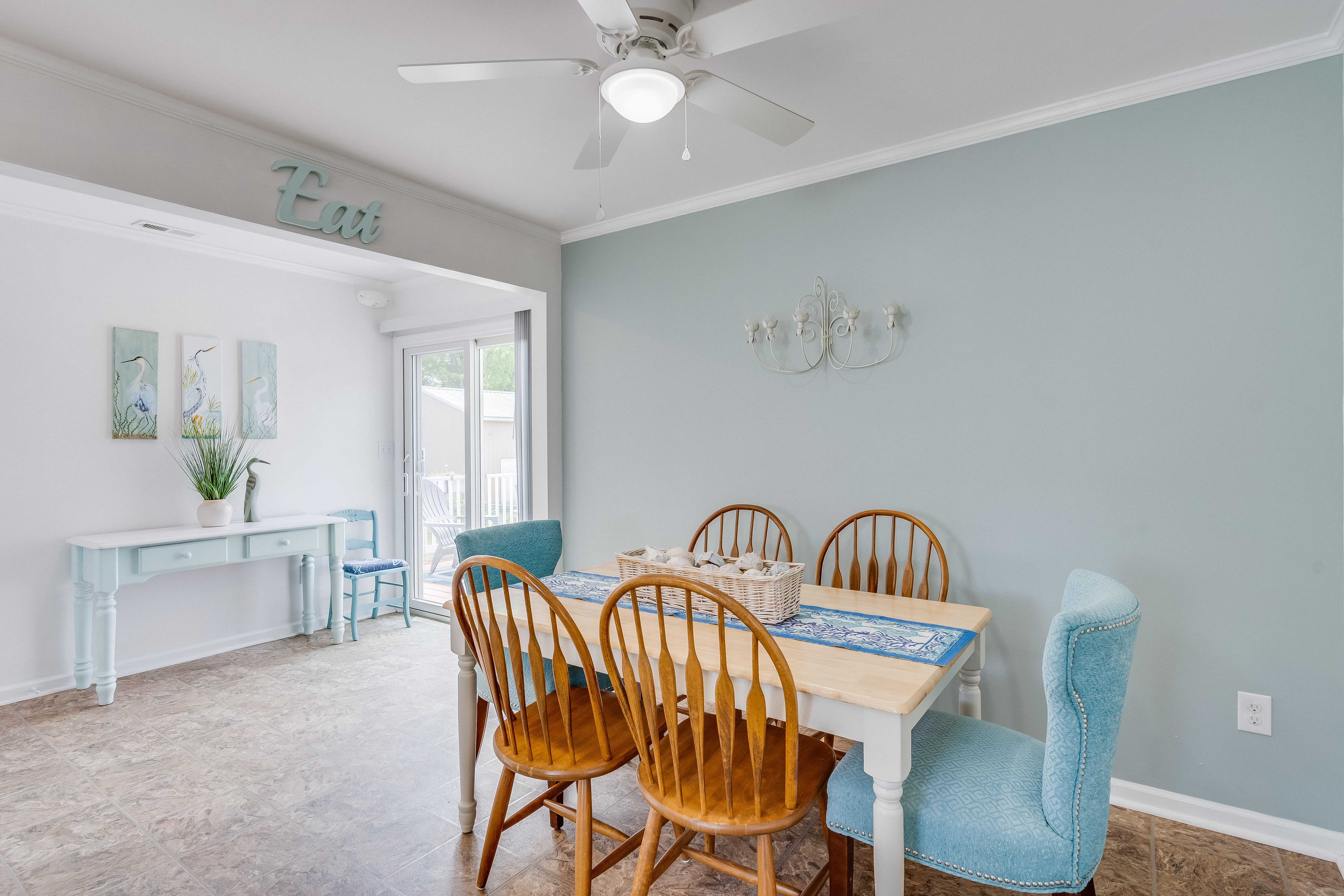 Serene Coastal Colors throughout.