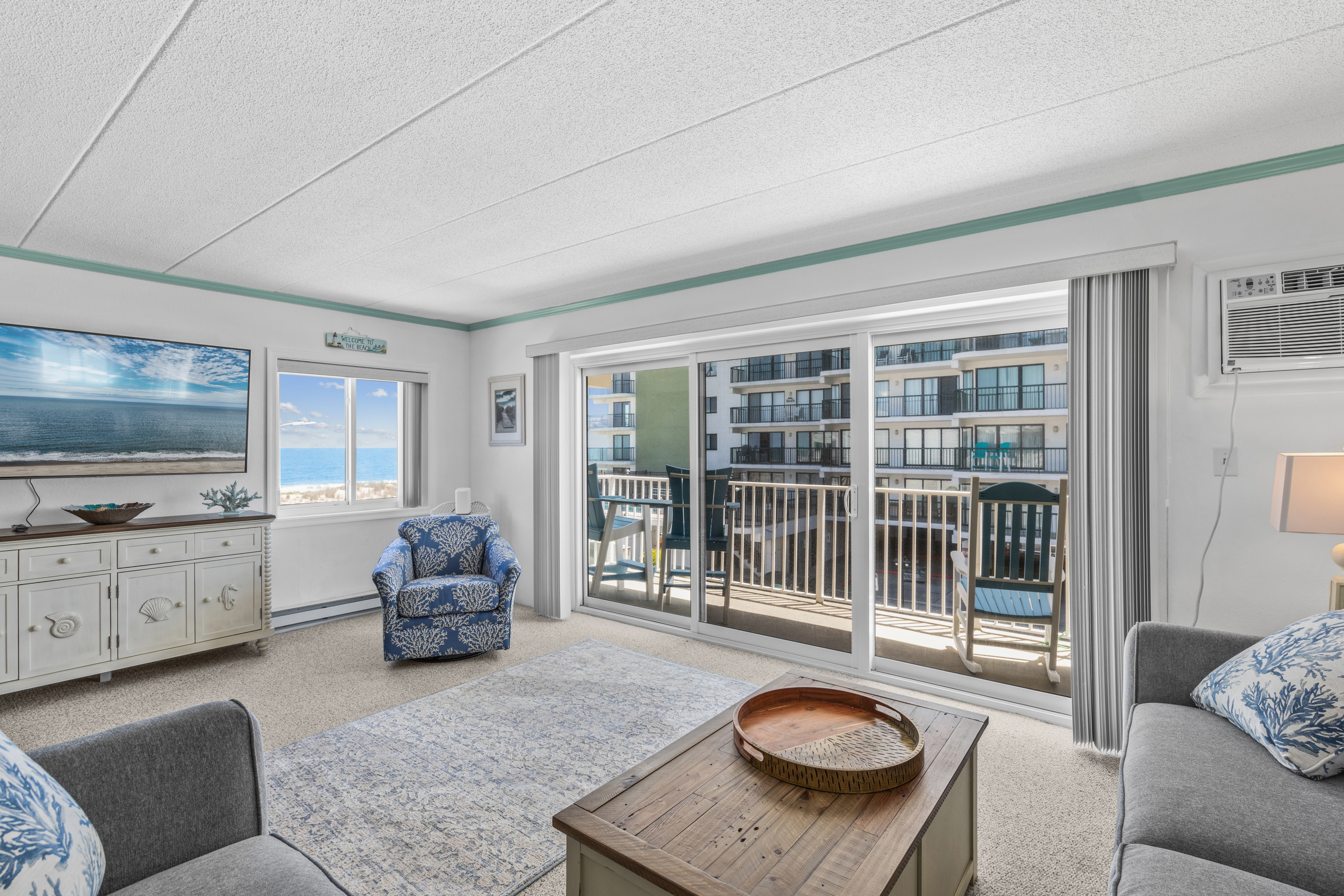 The bright Living Area is welcoming after a fun-filled day on the Beach.