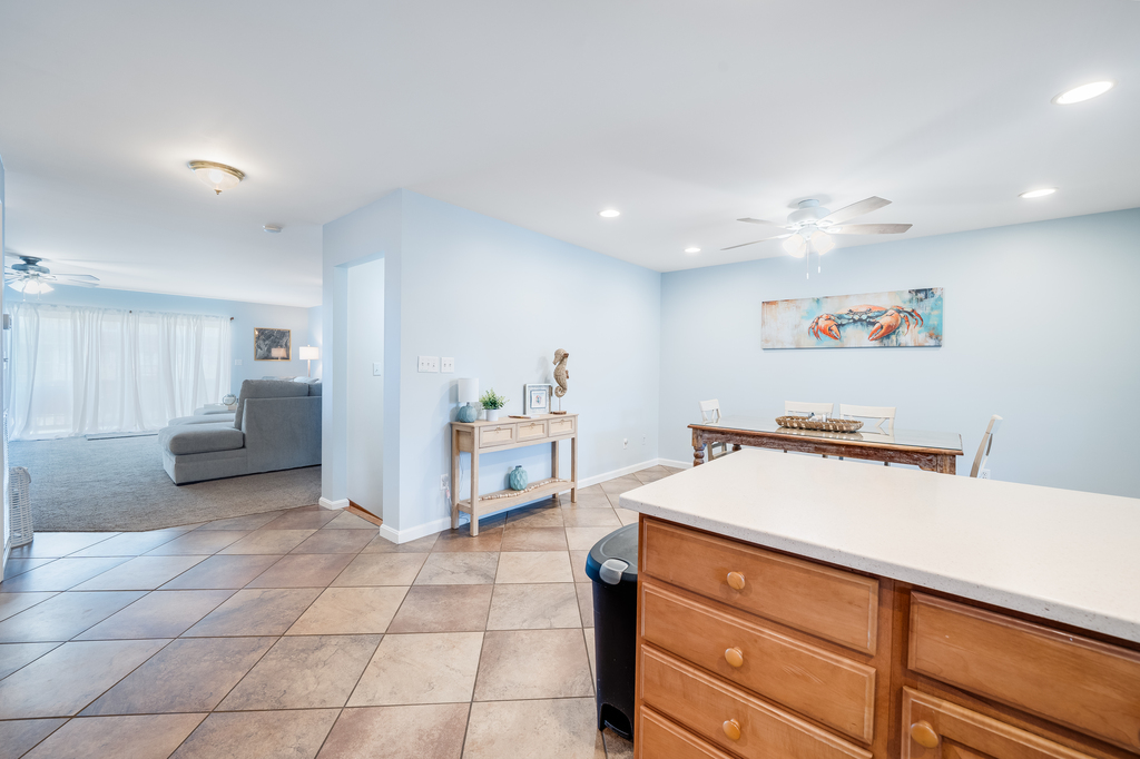 Jut off the Living Area, you'll find the spacious Kitchen and Dining Area.