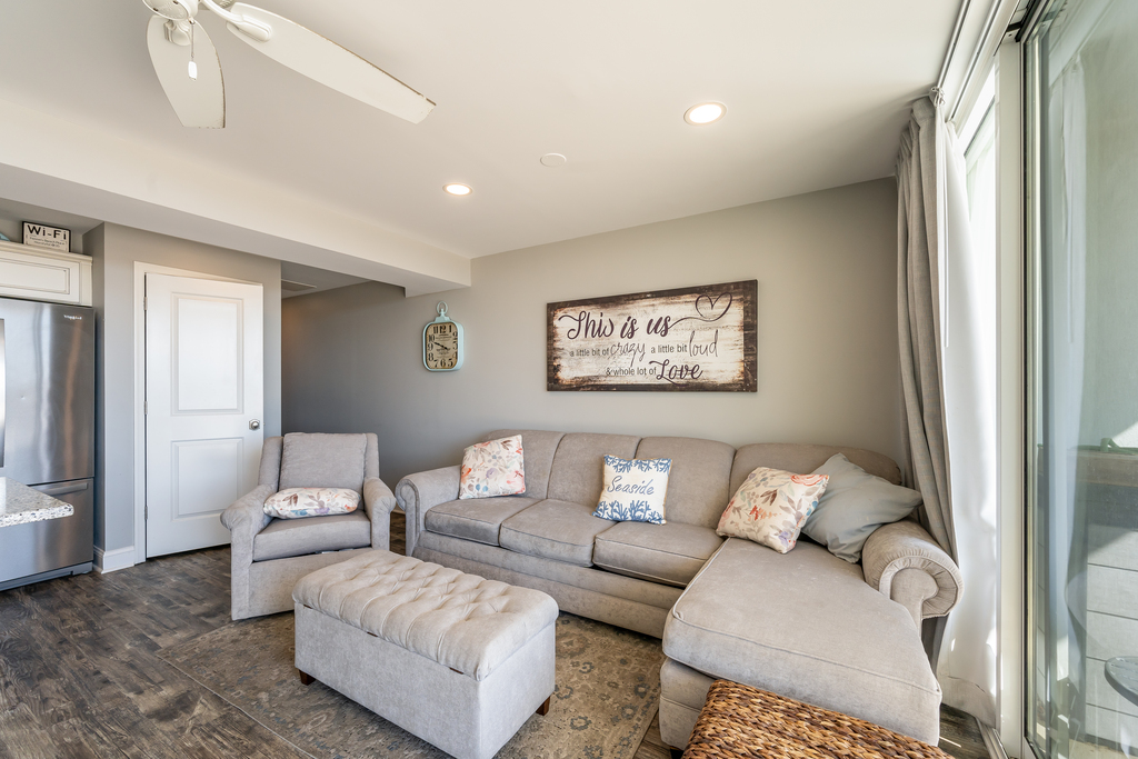 Sink into the Cozy Sofa and enjoy a Family Movie Night.