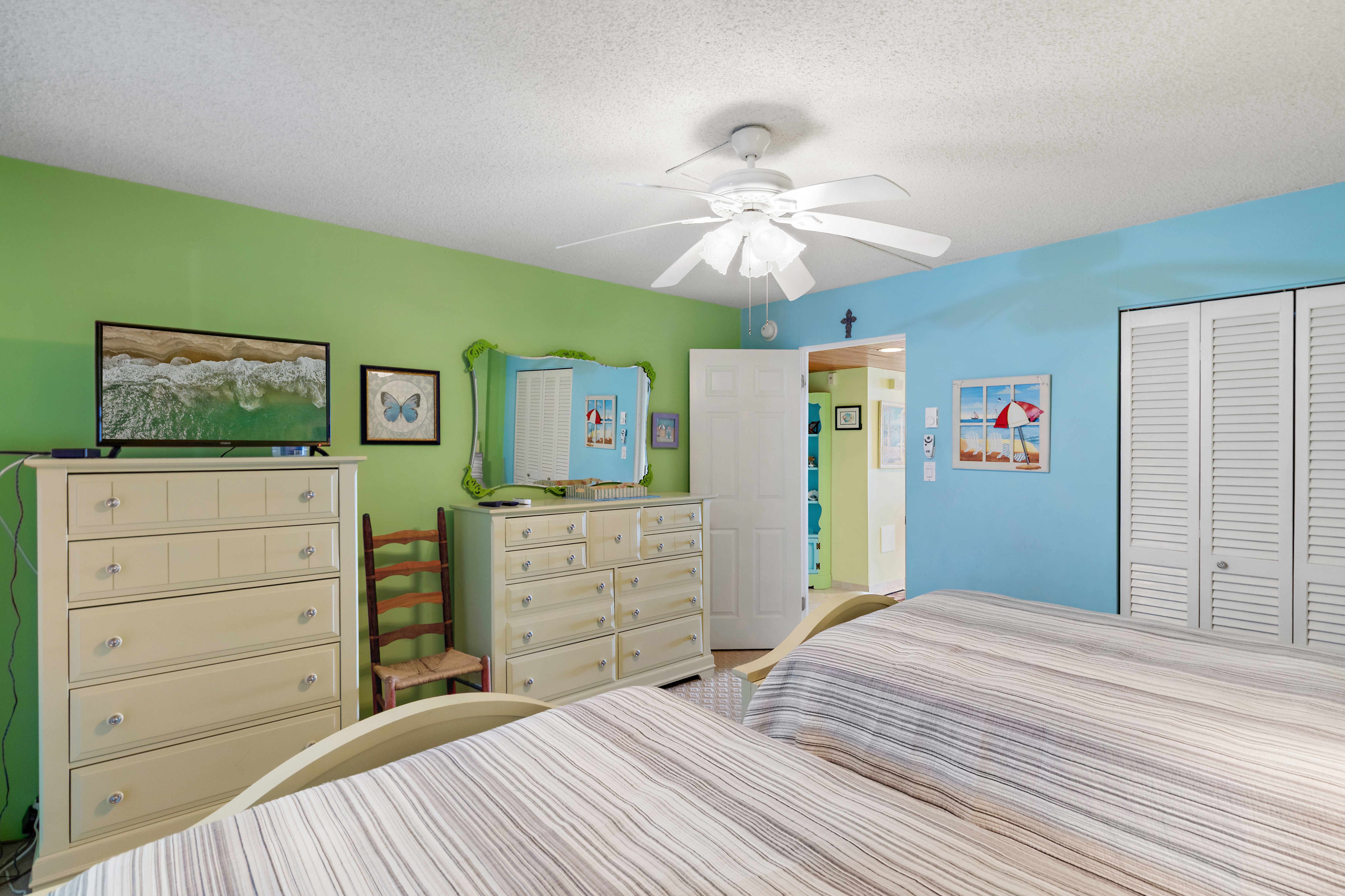 A perfect bright inviting cozy space.