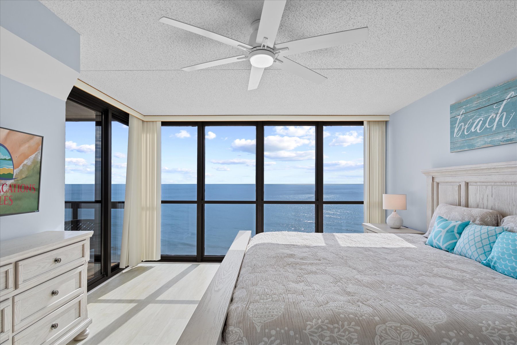 Slip out to the balcony with a private slider right from the Bedroom