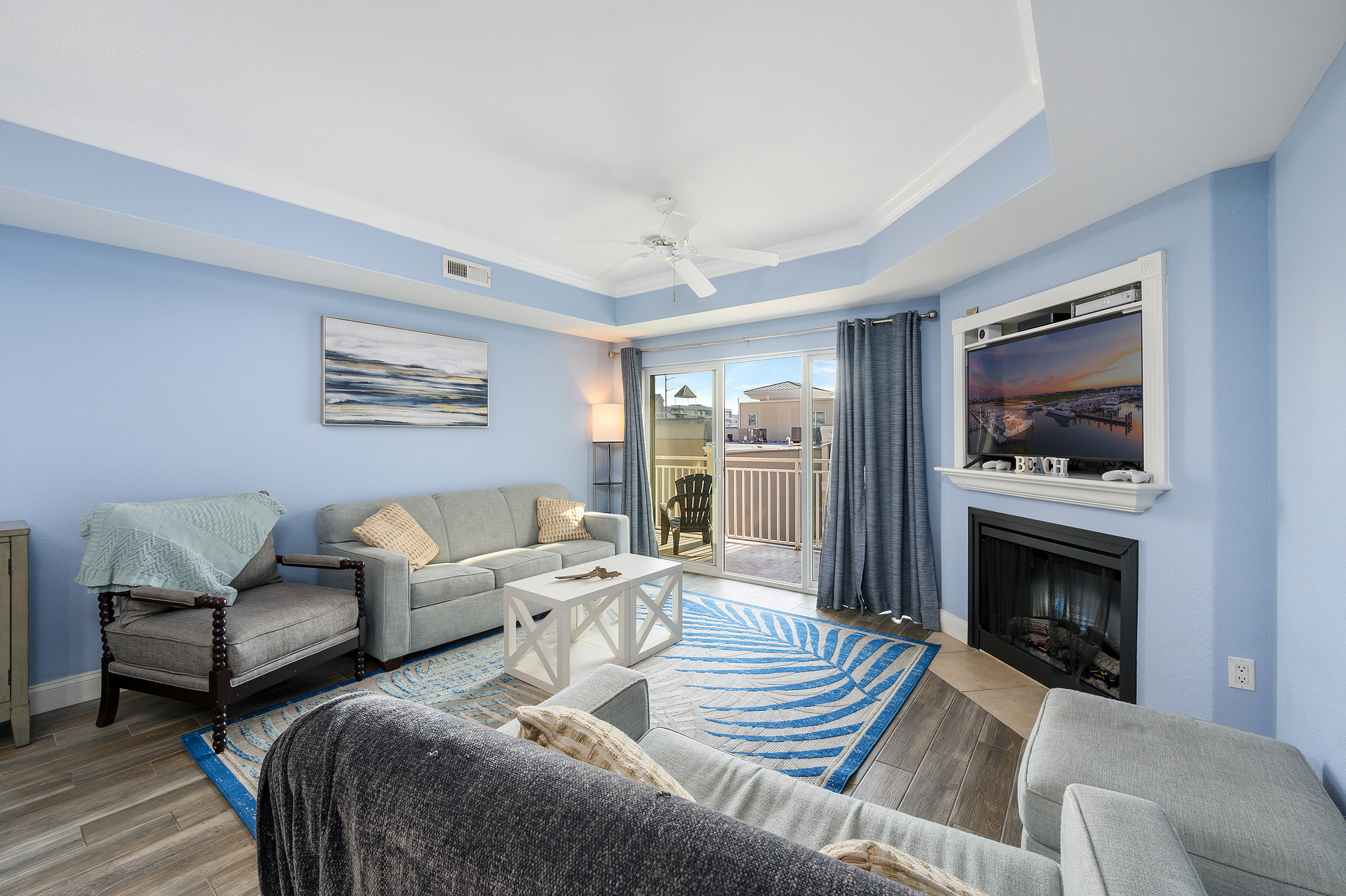 Your family will love relaxing in the AC in this beautiful open living space after a fun day at the beach!