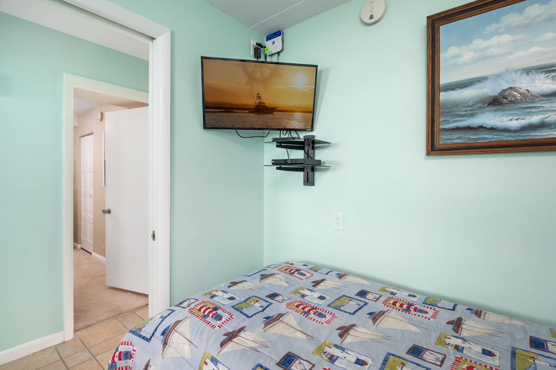 Offering 2 Comfy Twin Beds and a Flat Screen Smart TV.